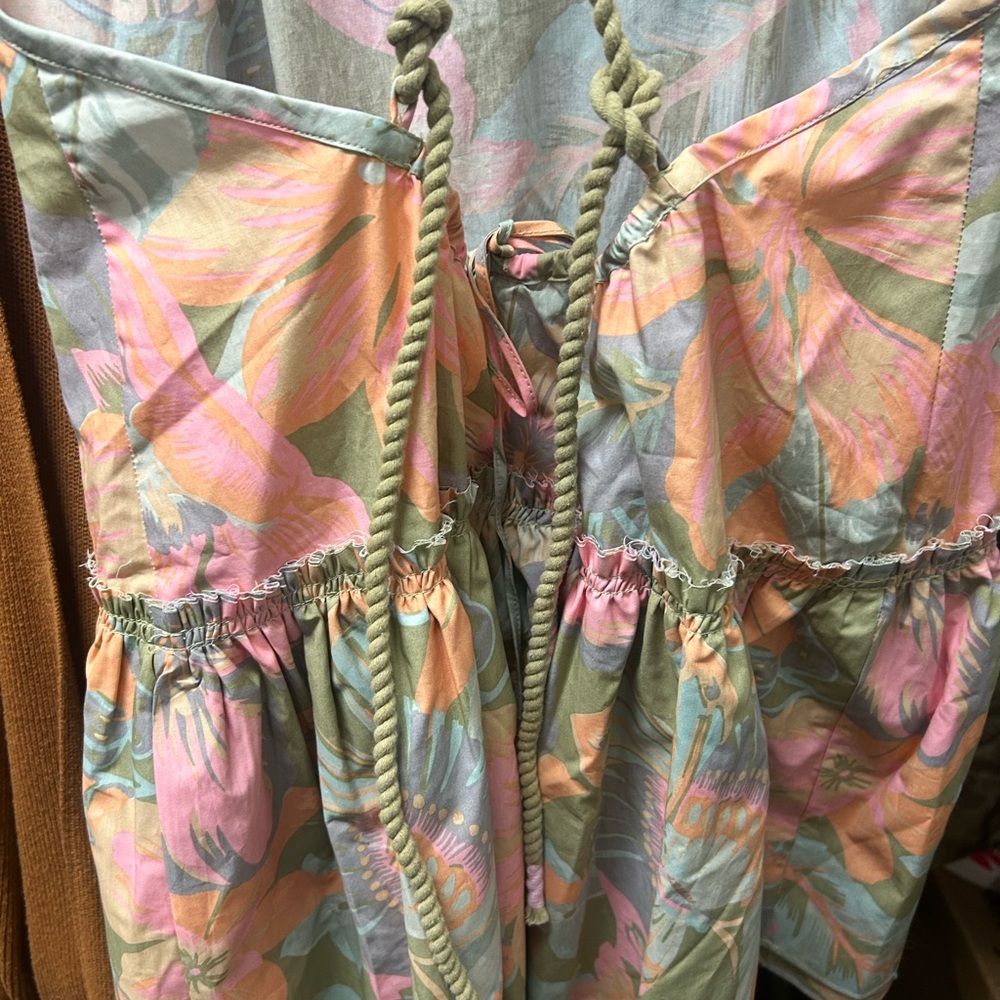 Free People Floral Dress in Pink and Green - Picture 6 of 7
